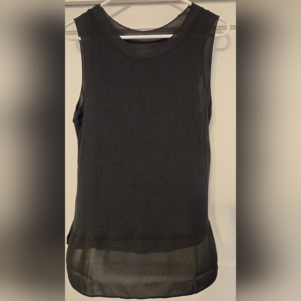 LOFT Sheer Black Baggy Tank Top